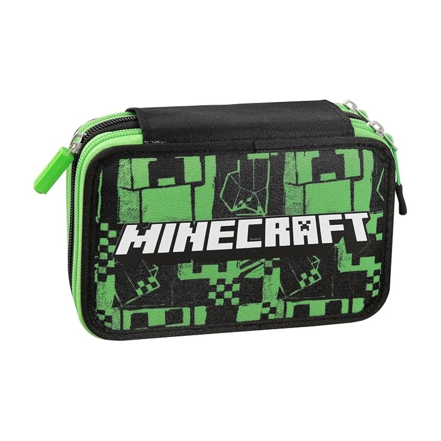 Astuccio 3 Zip Minecraft Corredo Completo con 44 Accessori Scuola Ufficiale