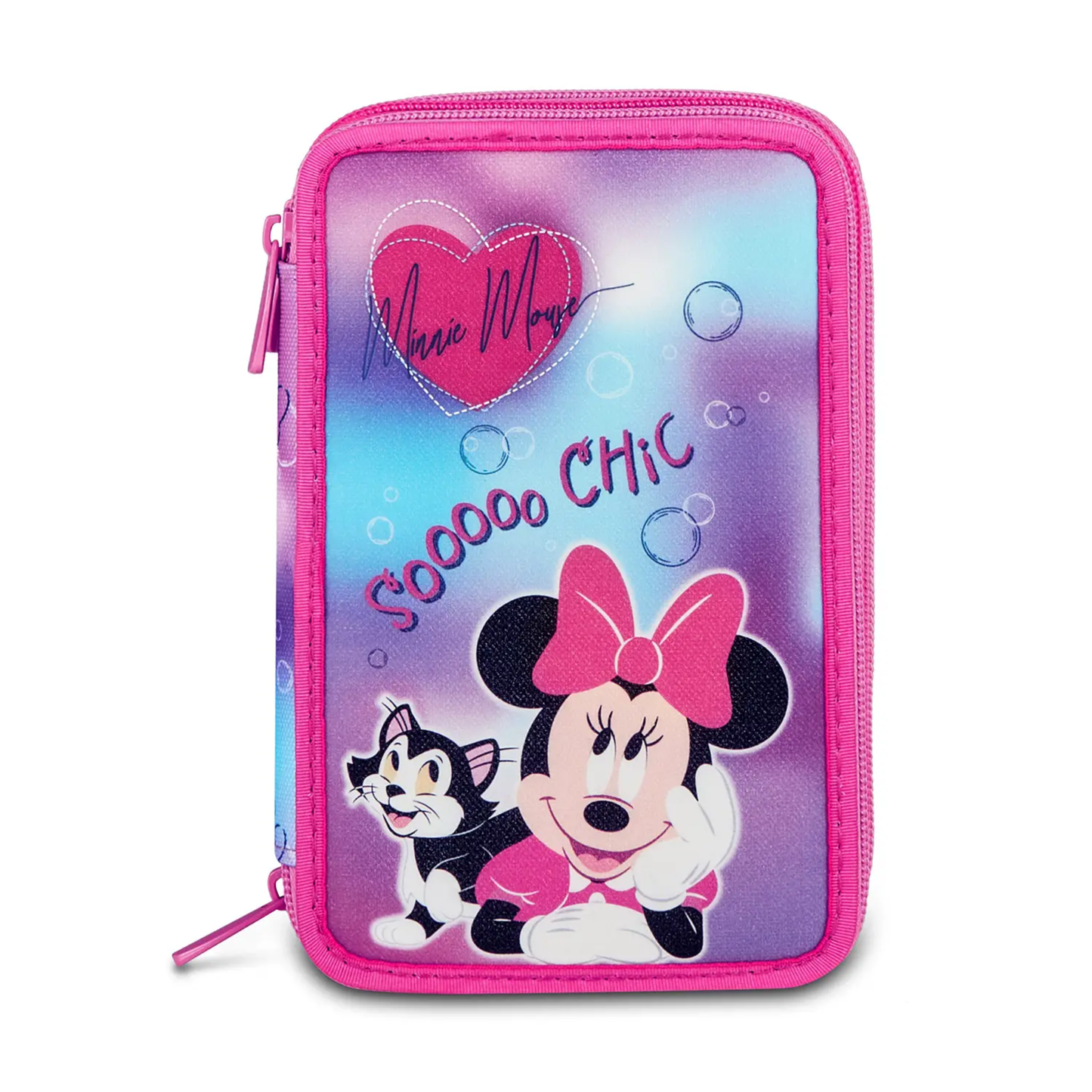 Astuccio Minnie 3 Zip Completo 44 Pezzi Seven Chic Touch | Disney Scuola