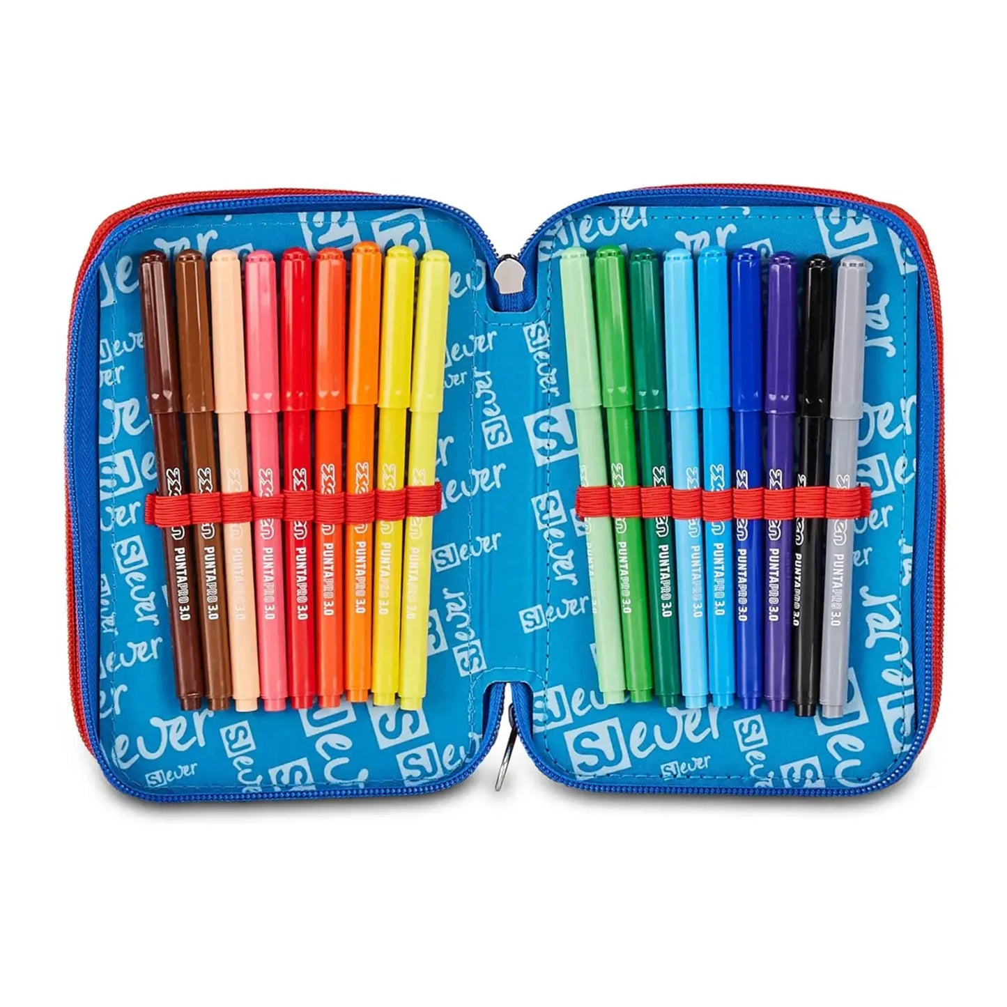 Astuccio 3 Zip SJ Gang Ever Fluid Game Corredo 45 Pezzi Originale