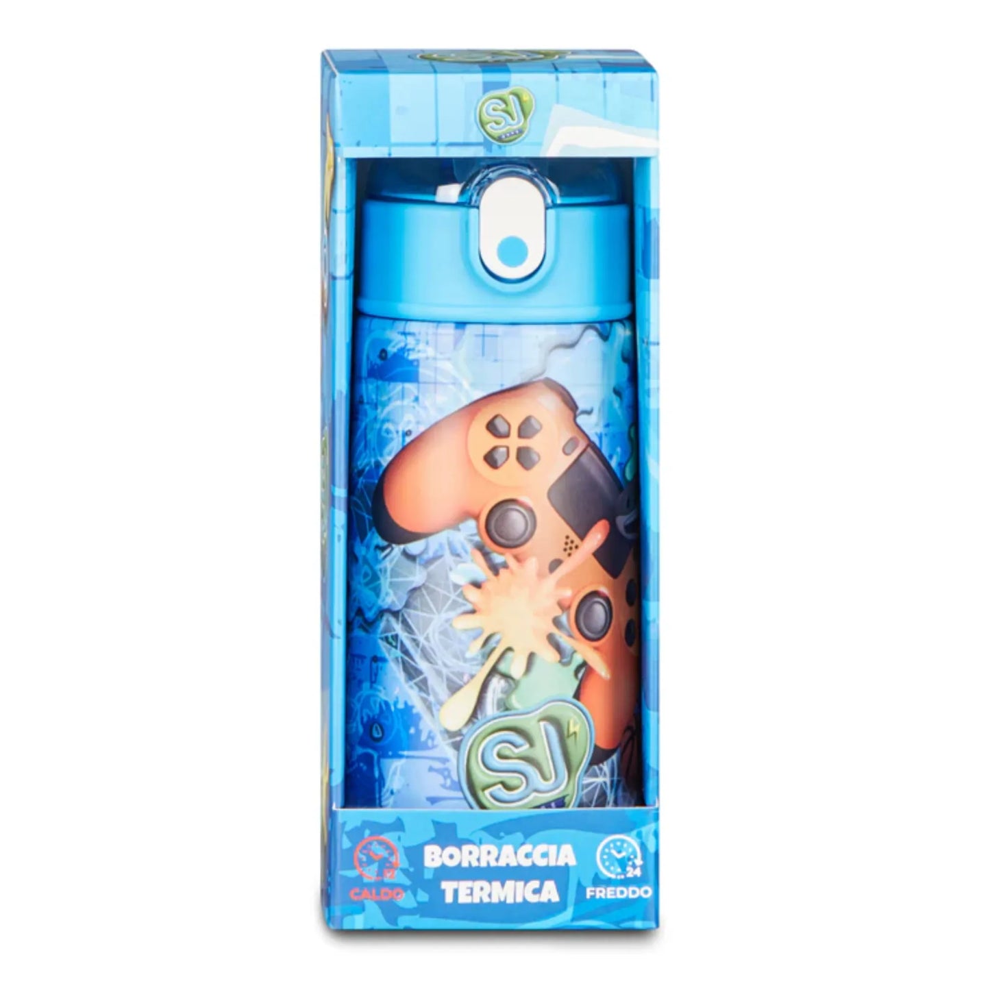 Borraccia Termica Seven SJ Joyful Pins Boy 460 ml Acciaio Inox 304 con Cannuccia
