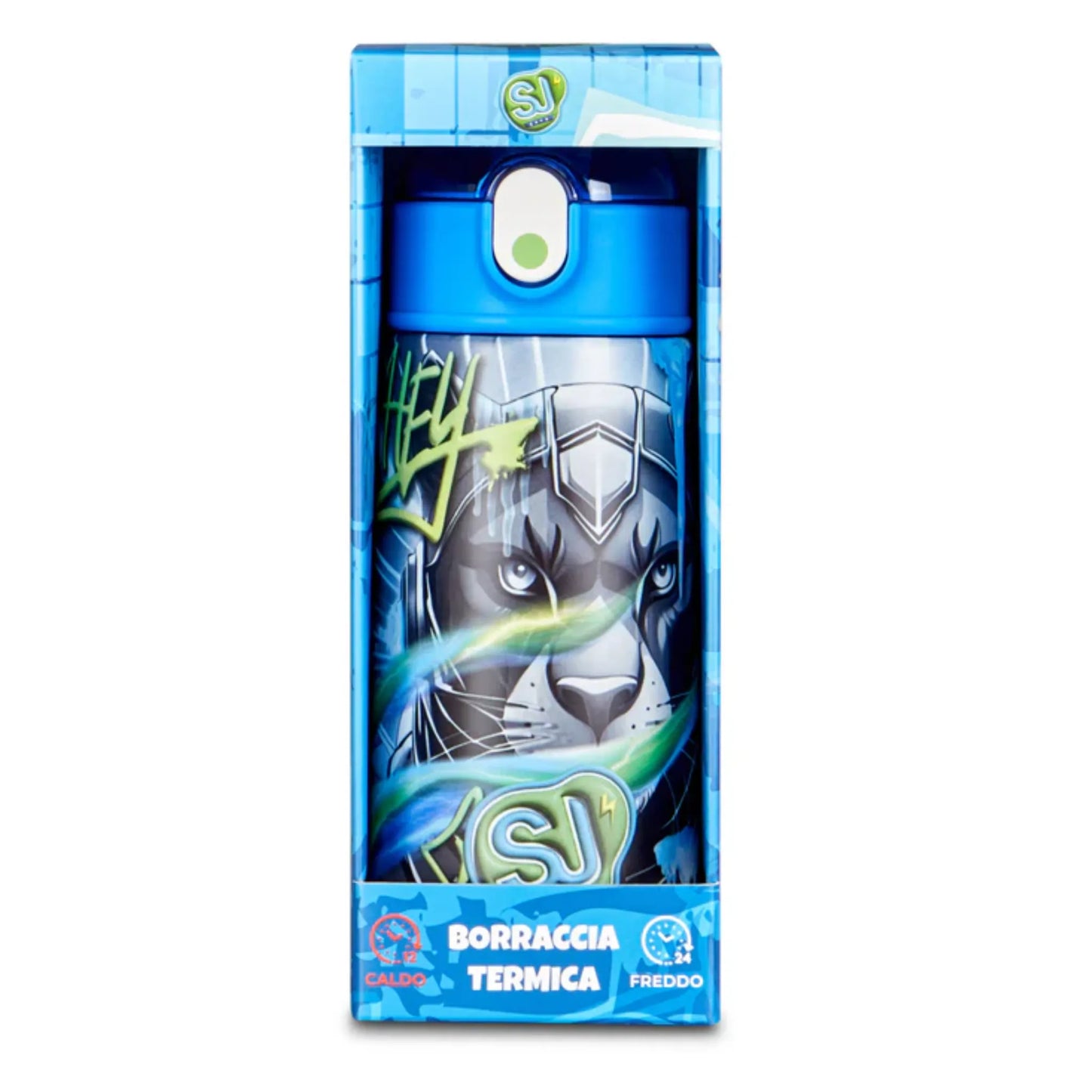 Borraccia Termica Seven SJ Glace Panther Boy 460 ml Acciaio Inox con Cannuccia