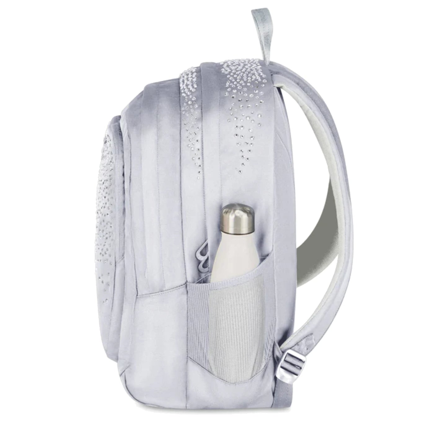 Zaino Seven Tech GLITZYCUTE Bianco Doppio Scomparto Strass 29L Porta PC Scuola