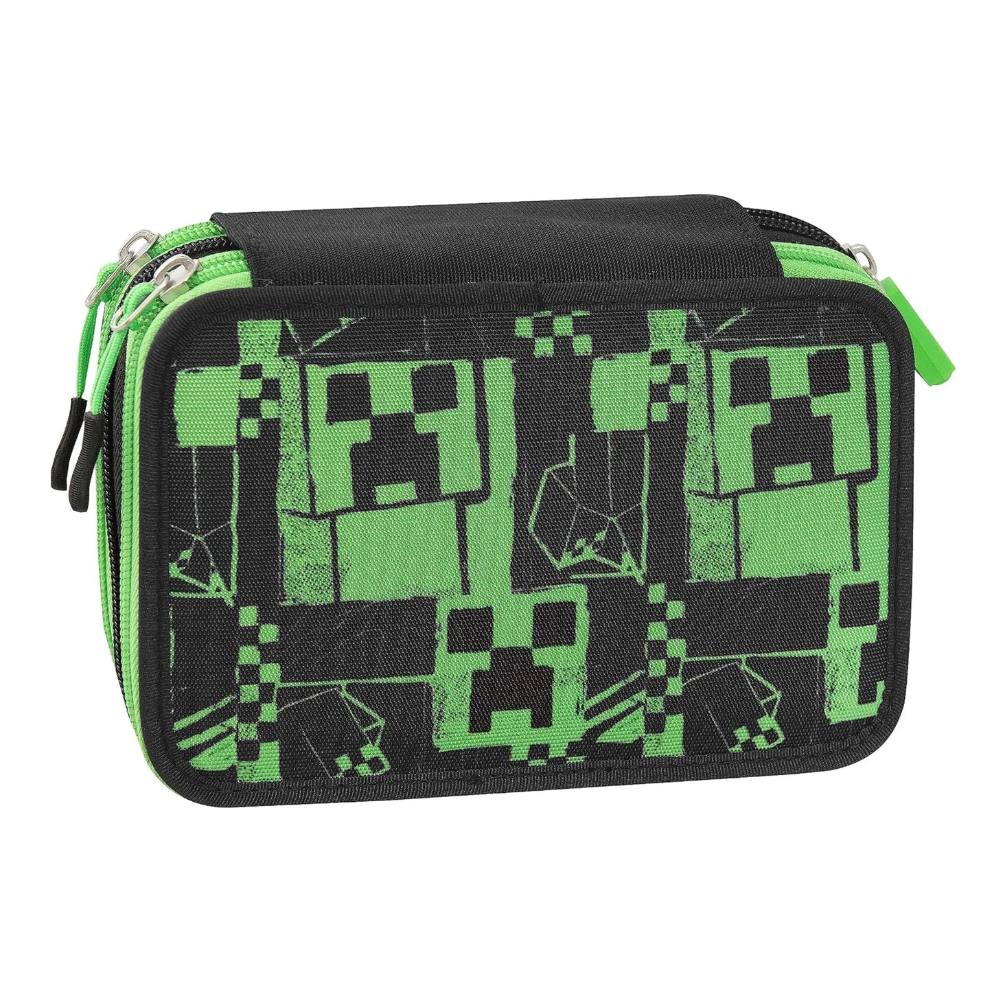 Astuccio 3 Zip Minecraft Corredo Completo con 44 Accessori Scuola Ufficiale