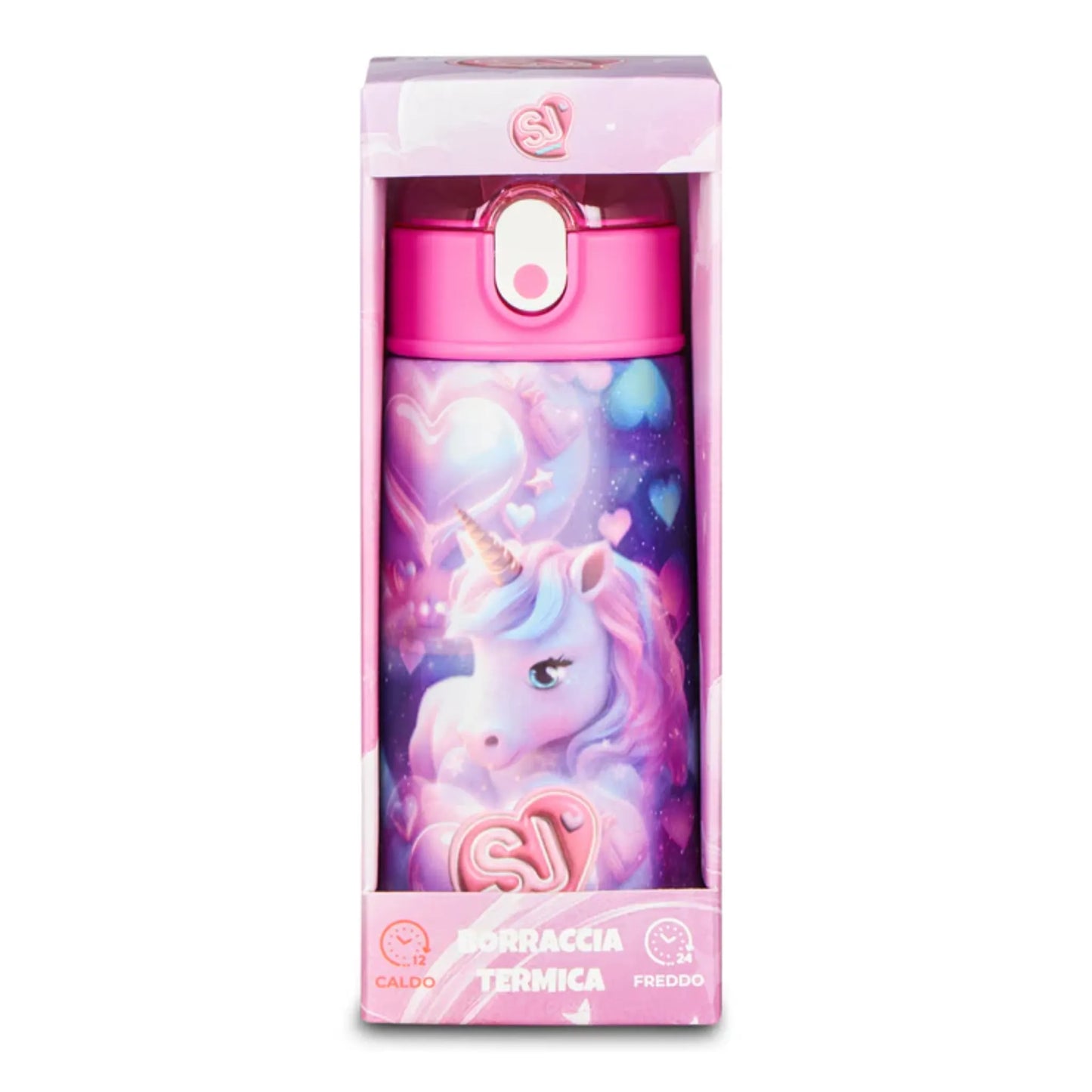 Borraccia Termica SJ Gang Unicorno 460 ml Acciaio Inox 304 con Cannuccia