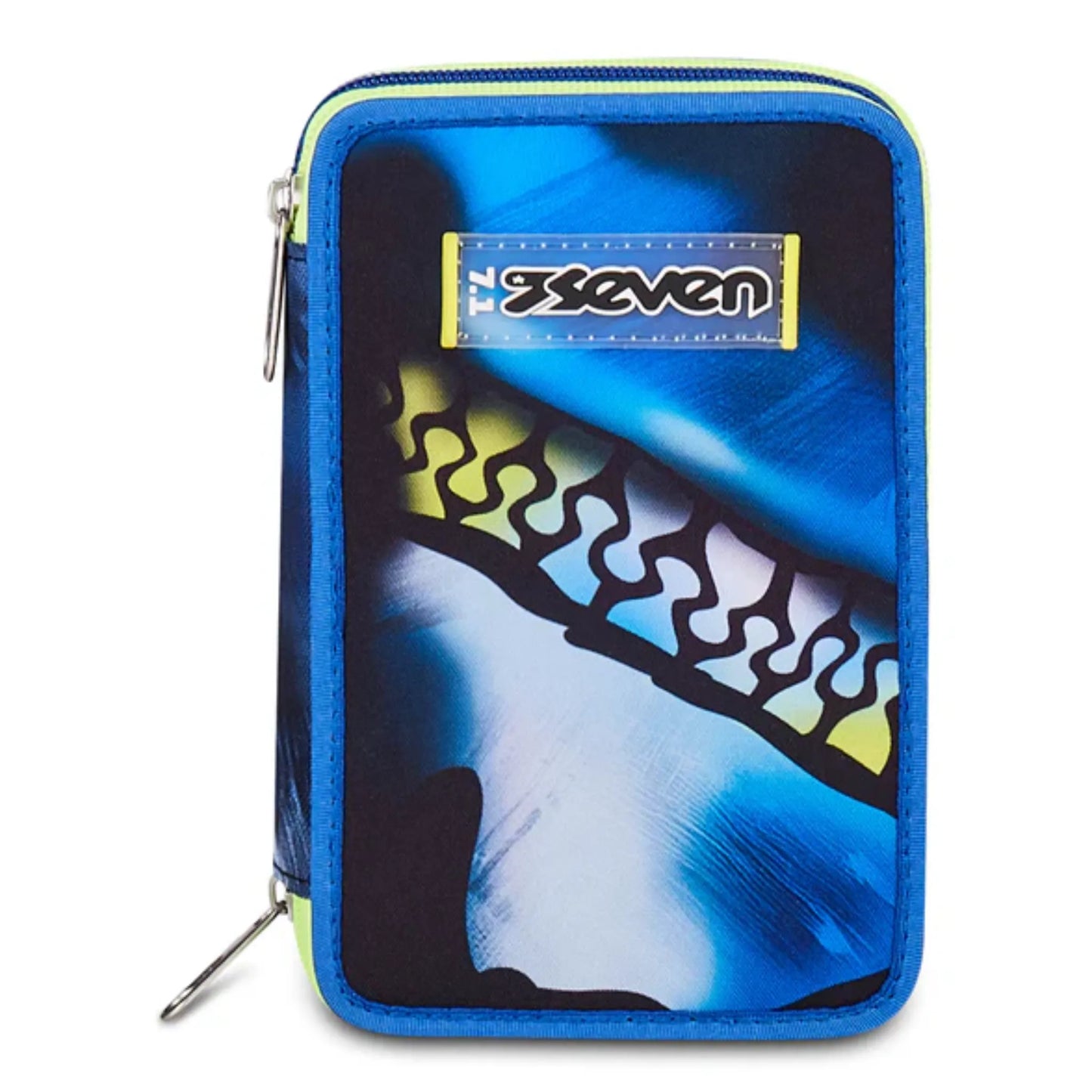 Astuccio 3 Zip Seven Blu Fusion Corredo Completo 45 Pezzi Scuola