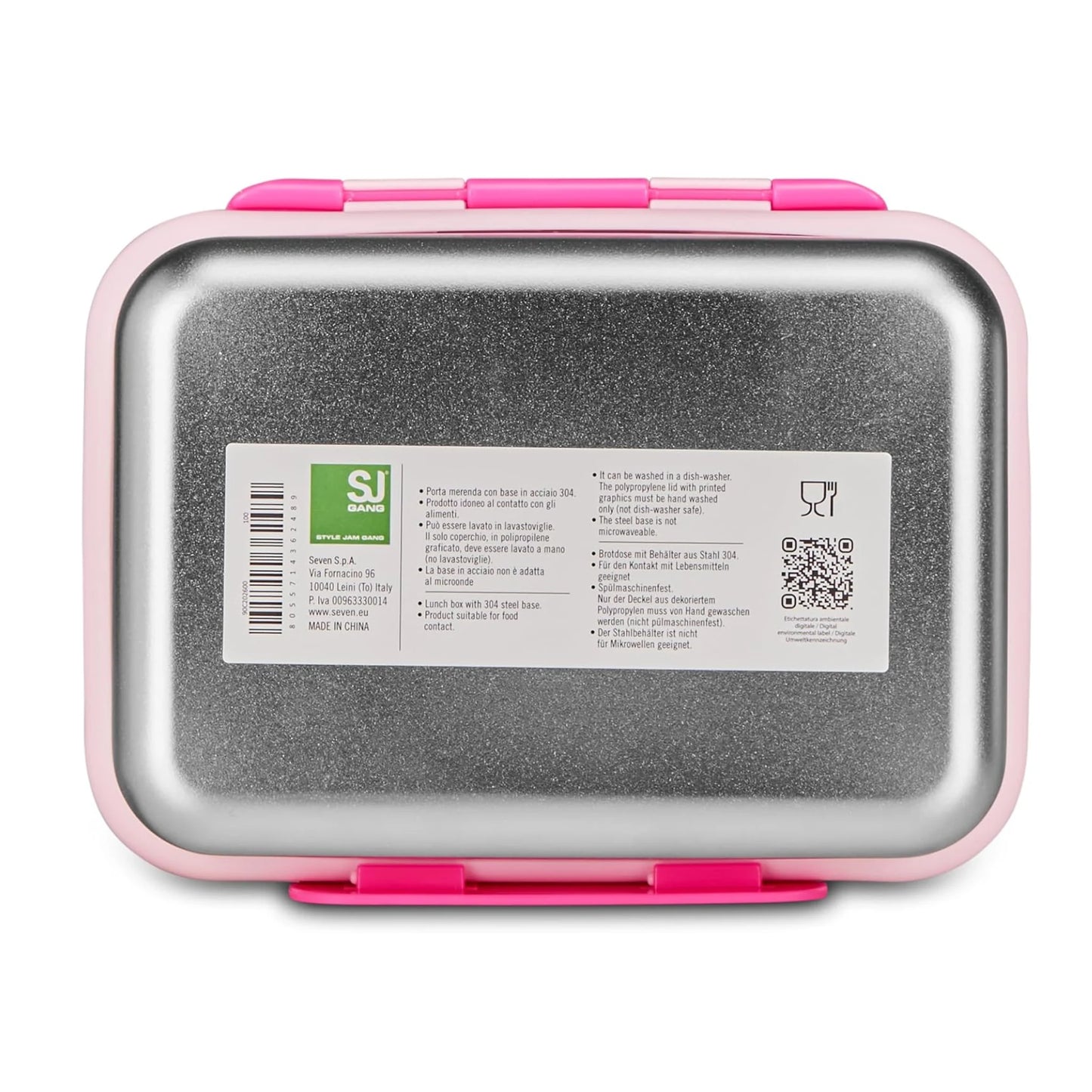 Portamerenda SJ Gang Gatto Rosa Acciaio Inox 850 ml | Porta Pranzo Seven