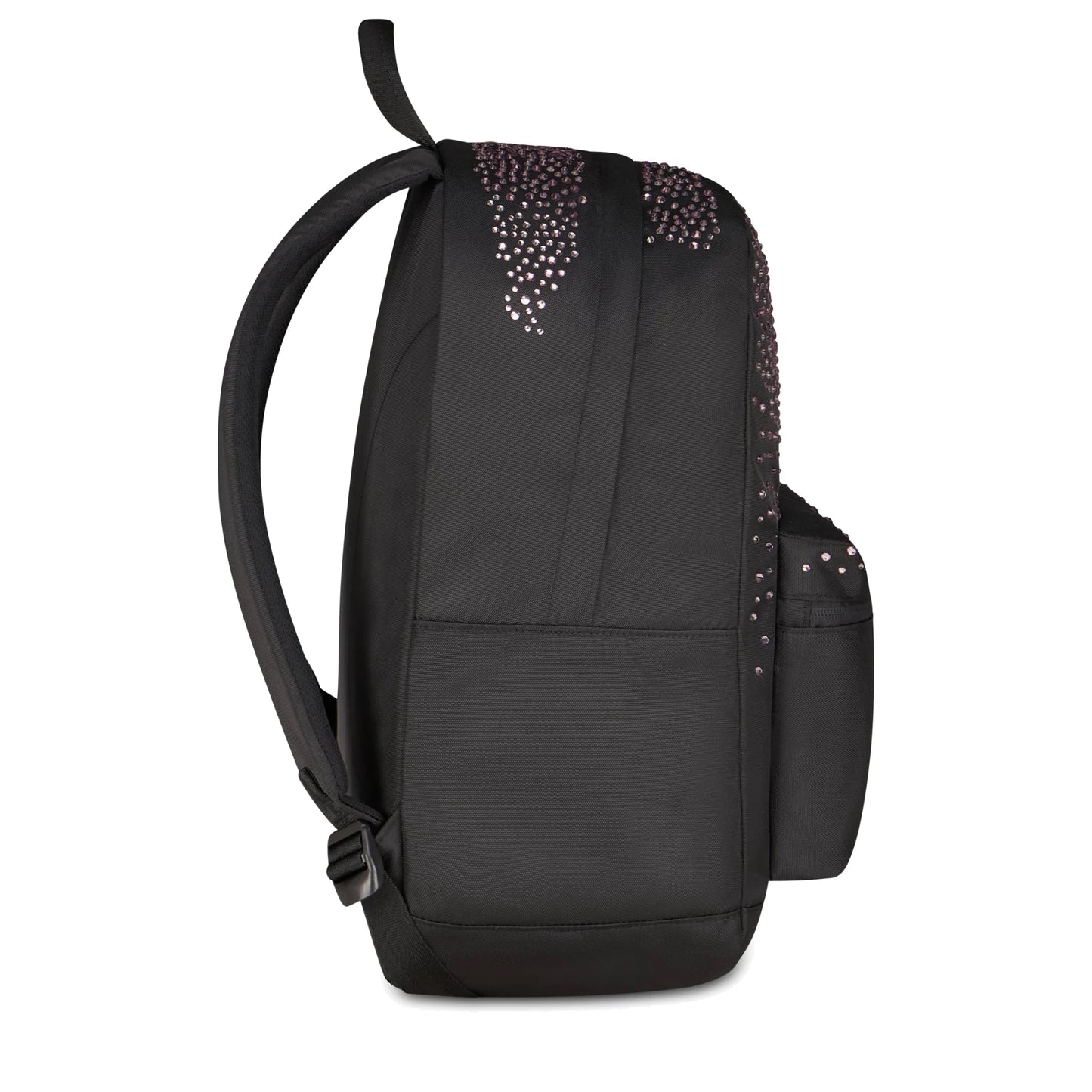 Zaino Seven Round Americano GLITZYCUTE Nero Strass Rosa 26L Porta PC Scuola