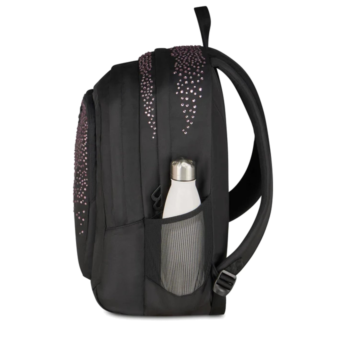 Zaino Seven Tech GLITZYCUTE Nero Strass Rosa Doppio Scomparto 29L Scuola