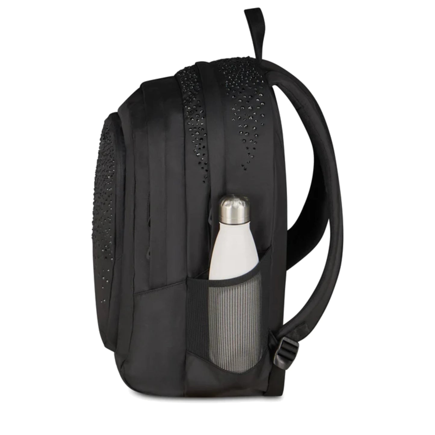 Zaino Seven Tech GLITZYCUTE Nero Strass Neri Doppio Scomparto 29L Porta PC Scuola