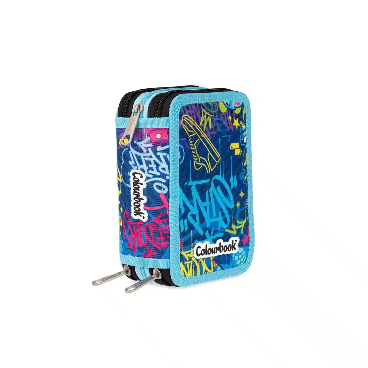 Astuccio 3 Zip Colourbook Urban Wave Completo con Accessori Scuola Urban Pop Street Vivid Back to School