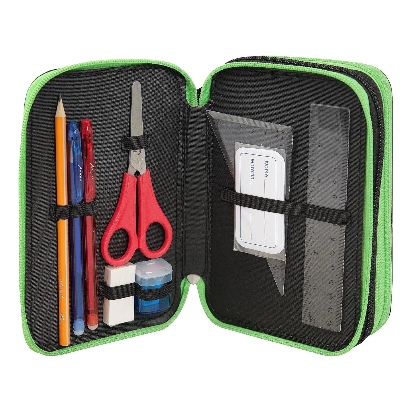 Astuccio 3 Zip Minecraft Corredo Completo con 44 Accessori Scuola Ufficiale