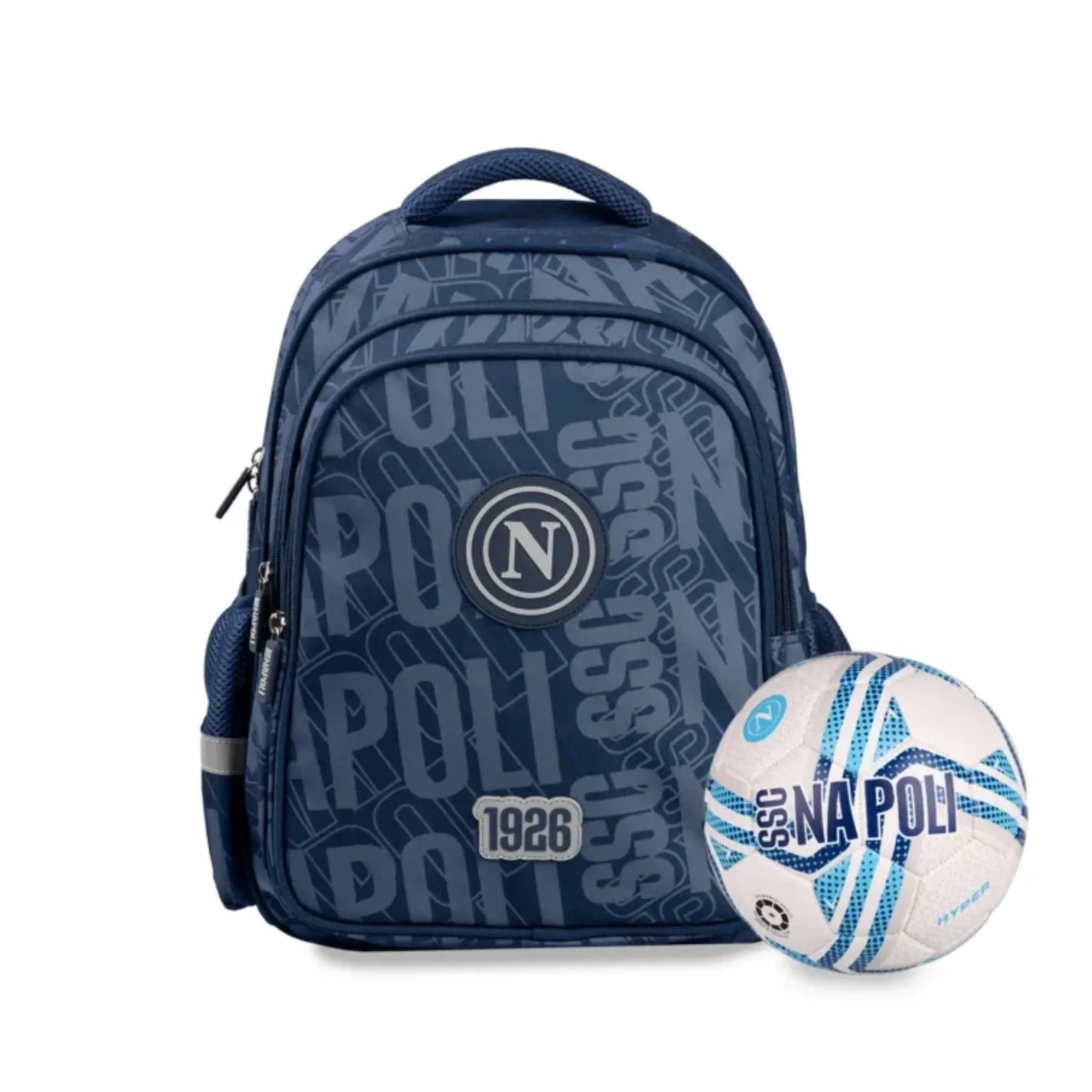 Zaino Scuola SSC Napoli 30L con Pallone Omaggio - Nuovo Modello 2026/2027 Colourbook Ufficiale