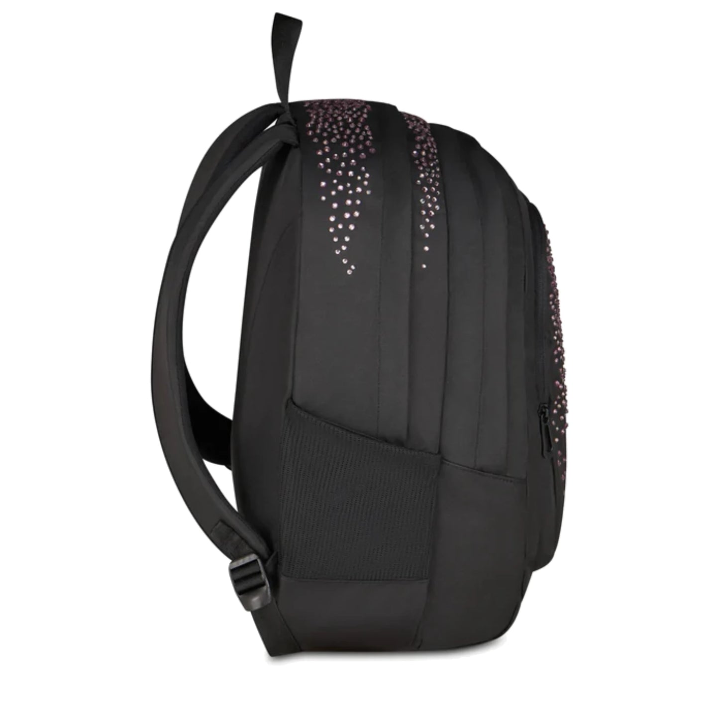 Zaino Seven Tech GLITZYCUTE Nero Strass Rosa Doppio Scomparto 29L Scuola