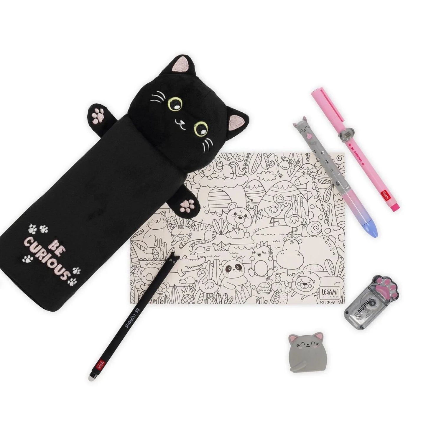 Astuccio Legami Gatto Nero Super Soft! Peluche Be Curious