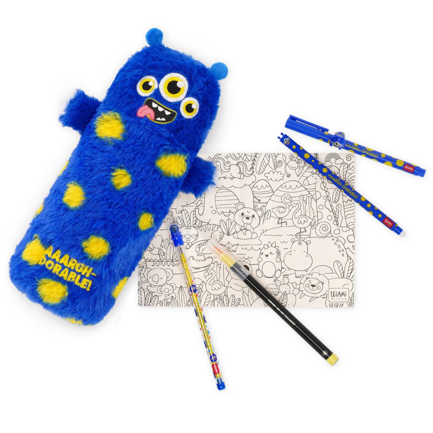 Astuccio Legami Monster Super Soft! Peluche Blu Aaargh-dorable