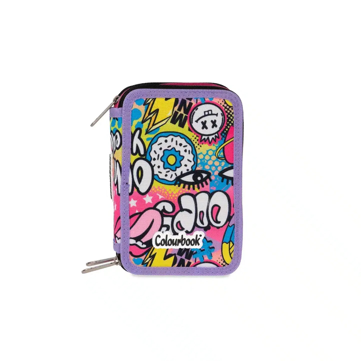 Astuccio 3 Zip Colourbook Urban Wave Completo con Accessori Scuola Urban Pop Street Vivid Back to School