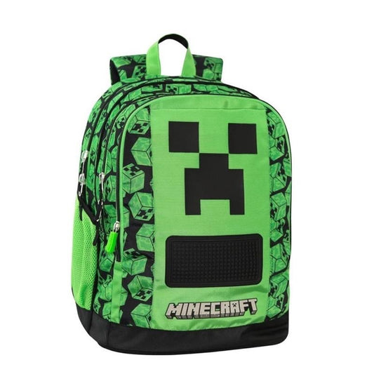 ZAINO SCUOLA ORGANIZZATO 3 SCOMPARTI PIXEL MINECRAFT