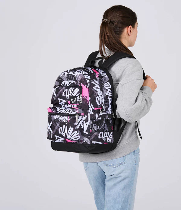 ZAINO Seven® REVERSIBILE NEW POCKETS CON EARPHONES WIRELESS - THE DOUBLE PINK STREET