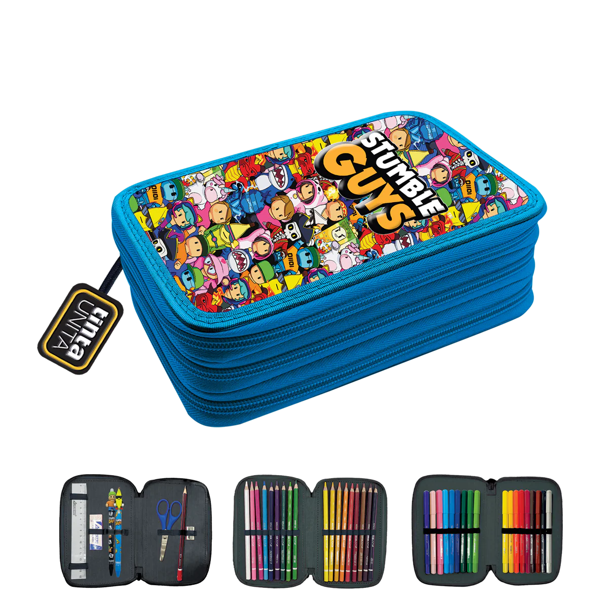 Astuccio 3 zip Stumble Guys TINTA UNITA