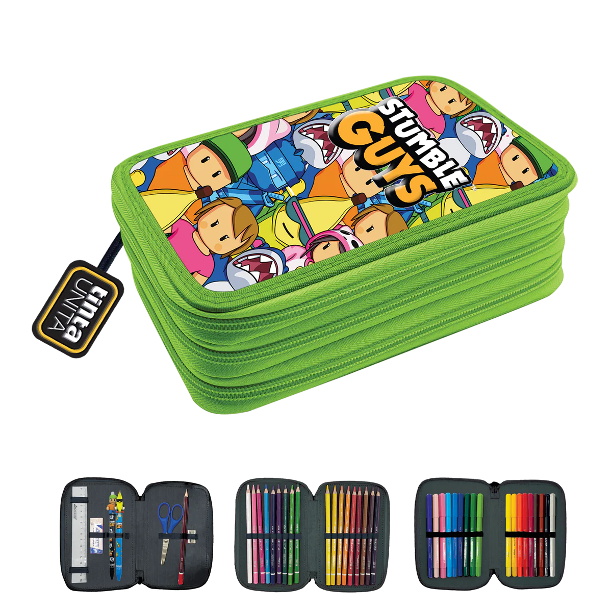 Astuccio 3 zip Stumble Guys TINTA UNITA
