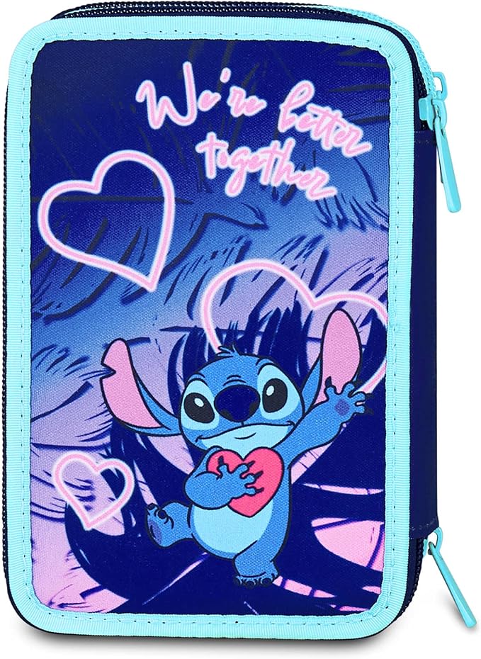 Astuccio Seven Lilo & Stitch Scuola 3 Zip