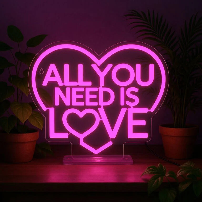Lampada Led Effetto Neon - All You Need is Love - It's a Sign - Legami