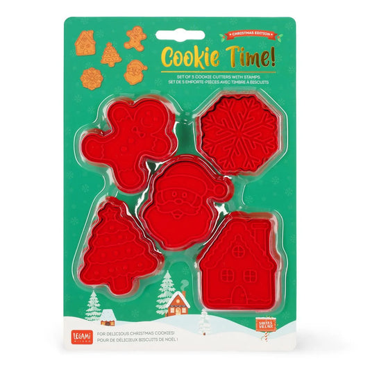 Set di 5 Formine per Biscotti con Timbro - Cookie Time! - Legami Natale