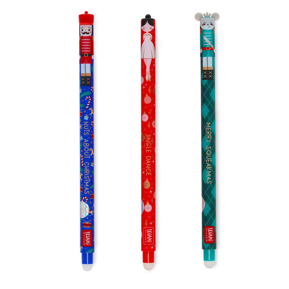 Set di 3 Penne Gel Cancellabili - The Nutcracker - Erasable Pen - Legami Natale