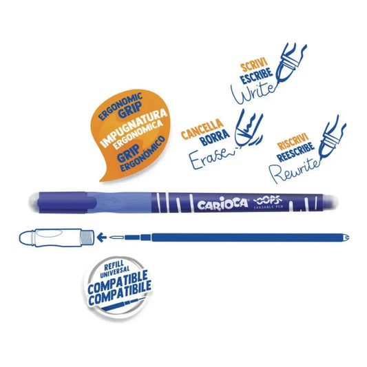 Penna Cancellina CARIOCA OOPS con tappo