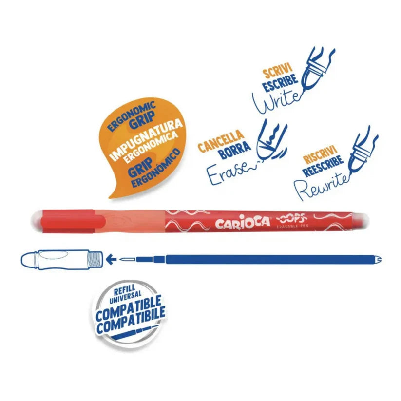 Penna Cancellina CARIOCA OOPS con tappo