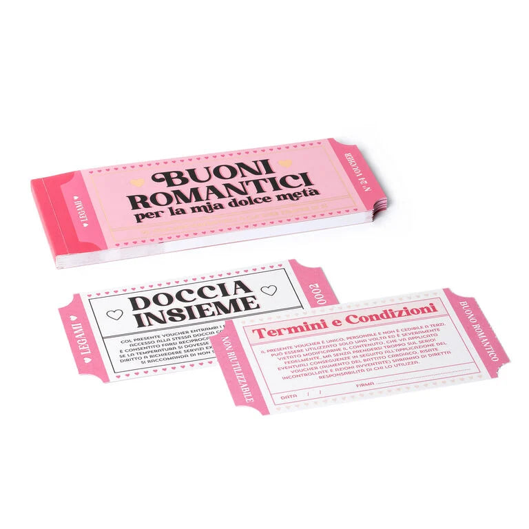 Blocchetto da 24 Voucher Romantici - Italiano - Gift Vouchers - Legami
