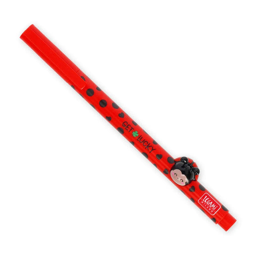 Penna  Legami Lovely Ladybug "Get Lucky" Friends Gel con Animaletto Decorativo