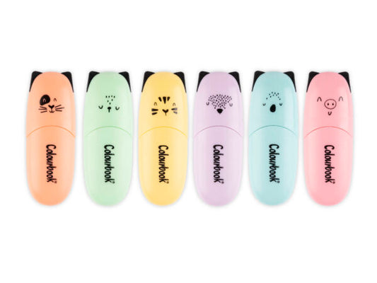 Taschetta 6 mini evidenziatori – Wild & Cute COLOURBOOK