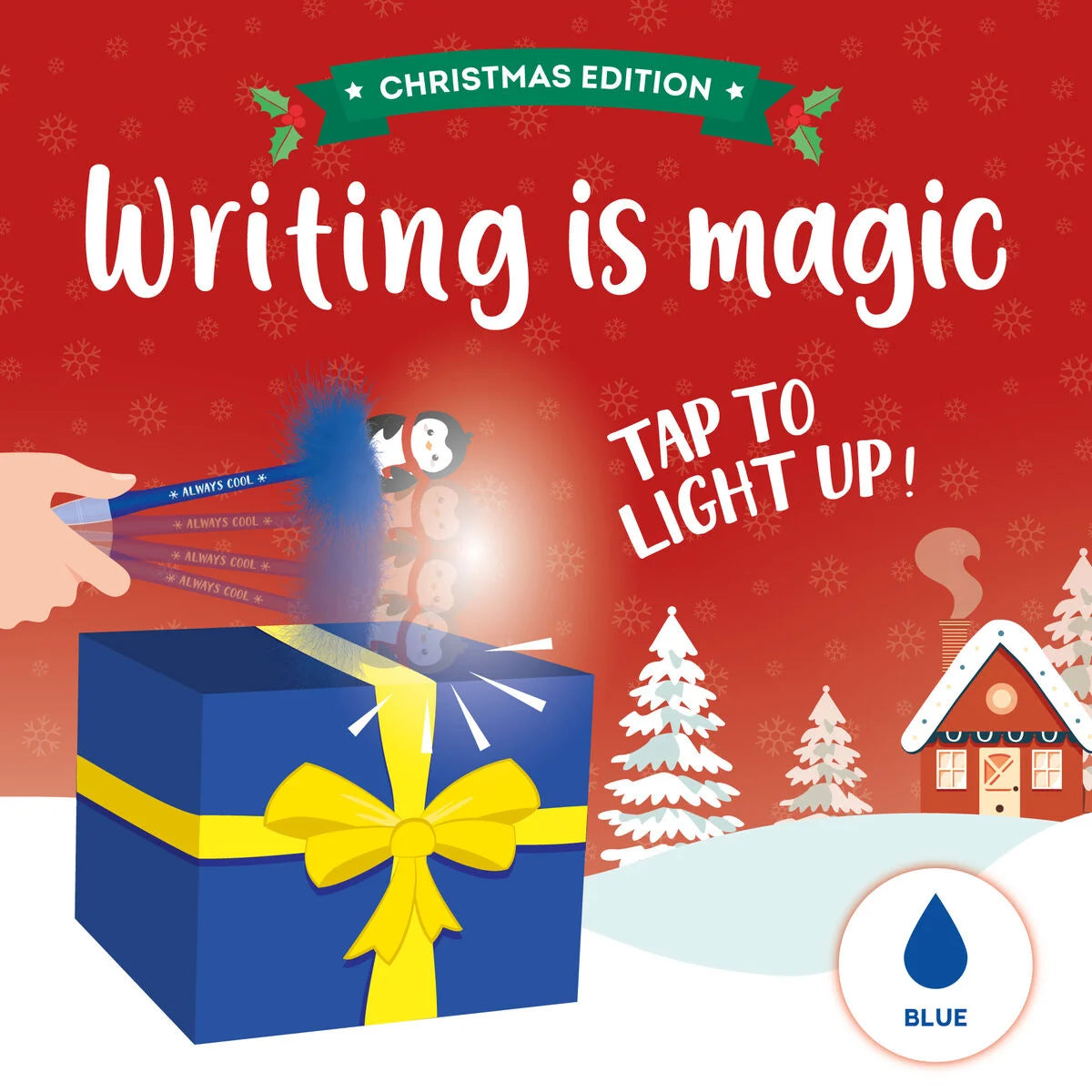 Penna a Sfera Luminosa - Penguin - Writing is Magic - Legami Natale
