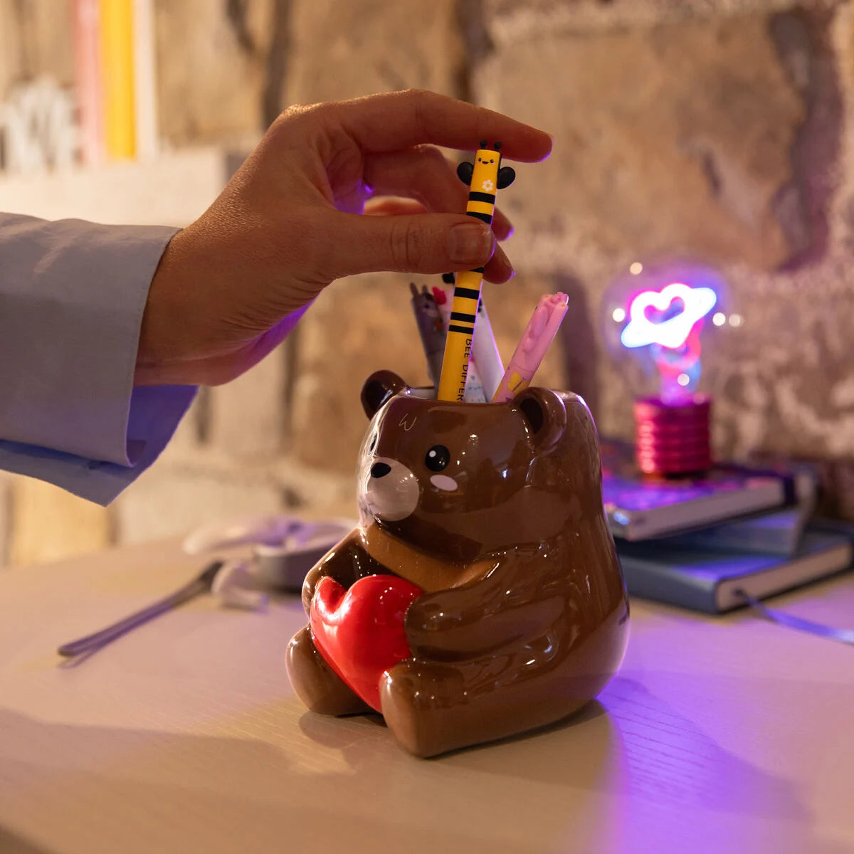 Portapenne in Ceramica - Teddy Bear - Desk Friends - Legami