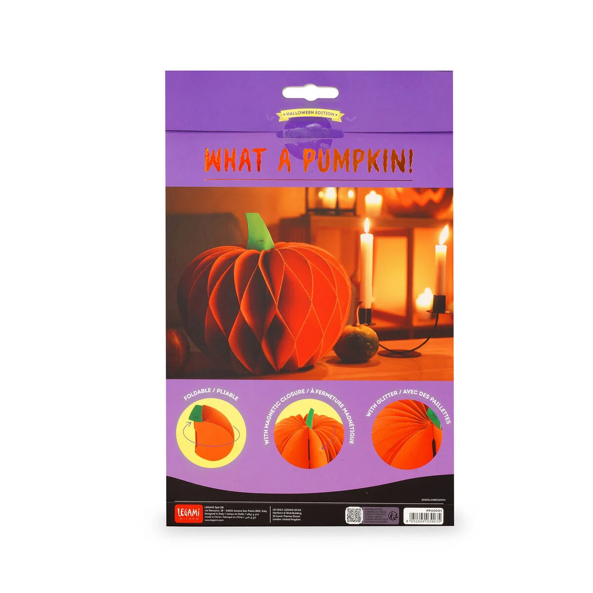 Zucca di Halloween pieghevole in carta - What a Pumpkin! - Legami