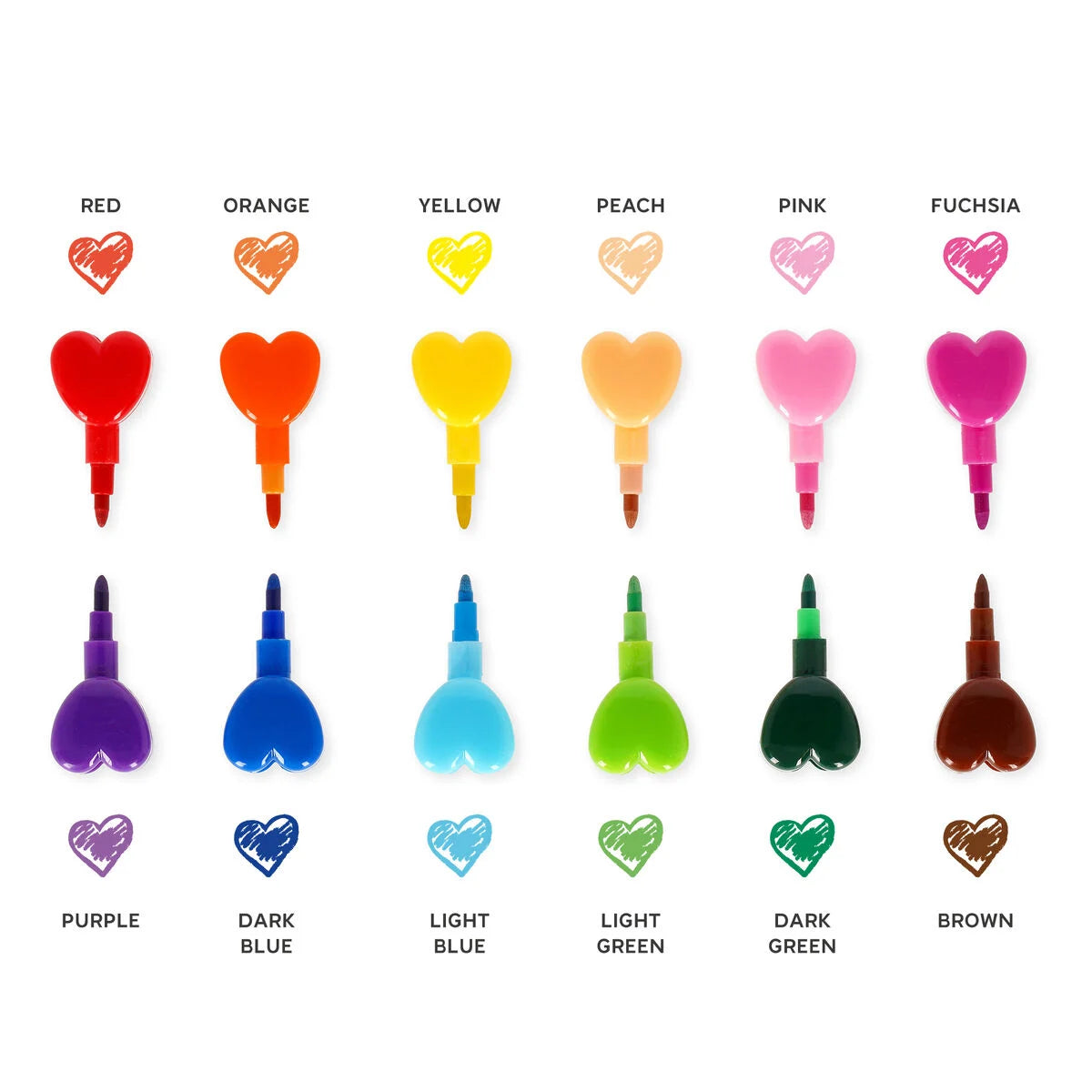 12 Pastelli Impilabili Colorati a Cuore – Linea Dream in Colour Legami