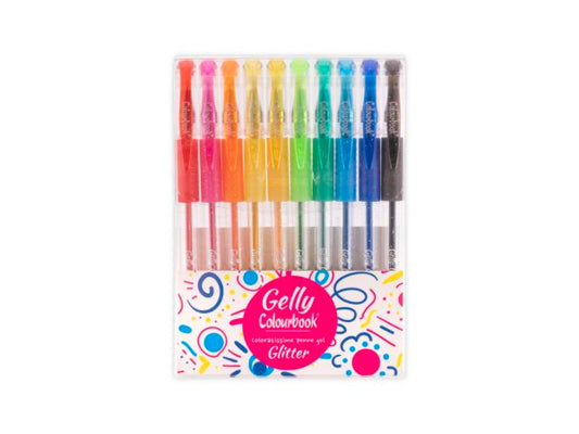 Set 10 penne gel Gelly – Glitter COLOURBOOK