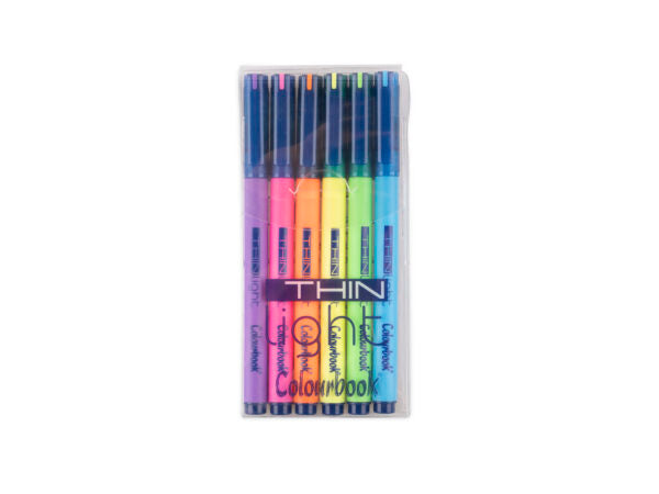 Taschetta 6 evidenziatori fluo Thin Light - COLOURBOOK