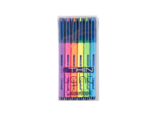 Taschetta 6 evidenziatori fluo Thin Light - COLOURBOOK