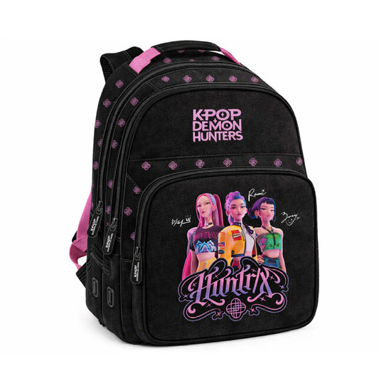 Zaino Scuola Elementare K-Pop Demon Hunters Energy Nero Safta – Zaino Ergonomico, Capiente e Resistente per Bambini e Bambine