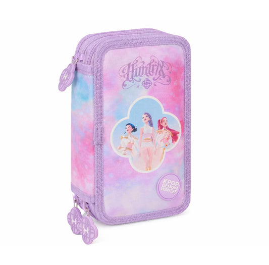 Astuccio 3 Zip K-Pop Demon Hunters Energy Rainbow Safta – Astuccio Scuola Organizzato, Resistente e Capiente per Elementari e Medie