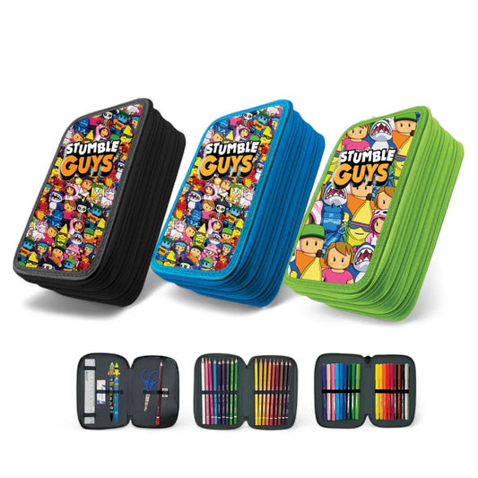 Astuccio 3 zip Stumble Guys TINTA UNITA