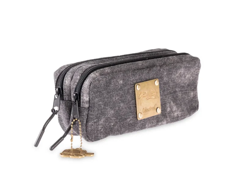 Astuccio due scomparti Black Denim Geolier