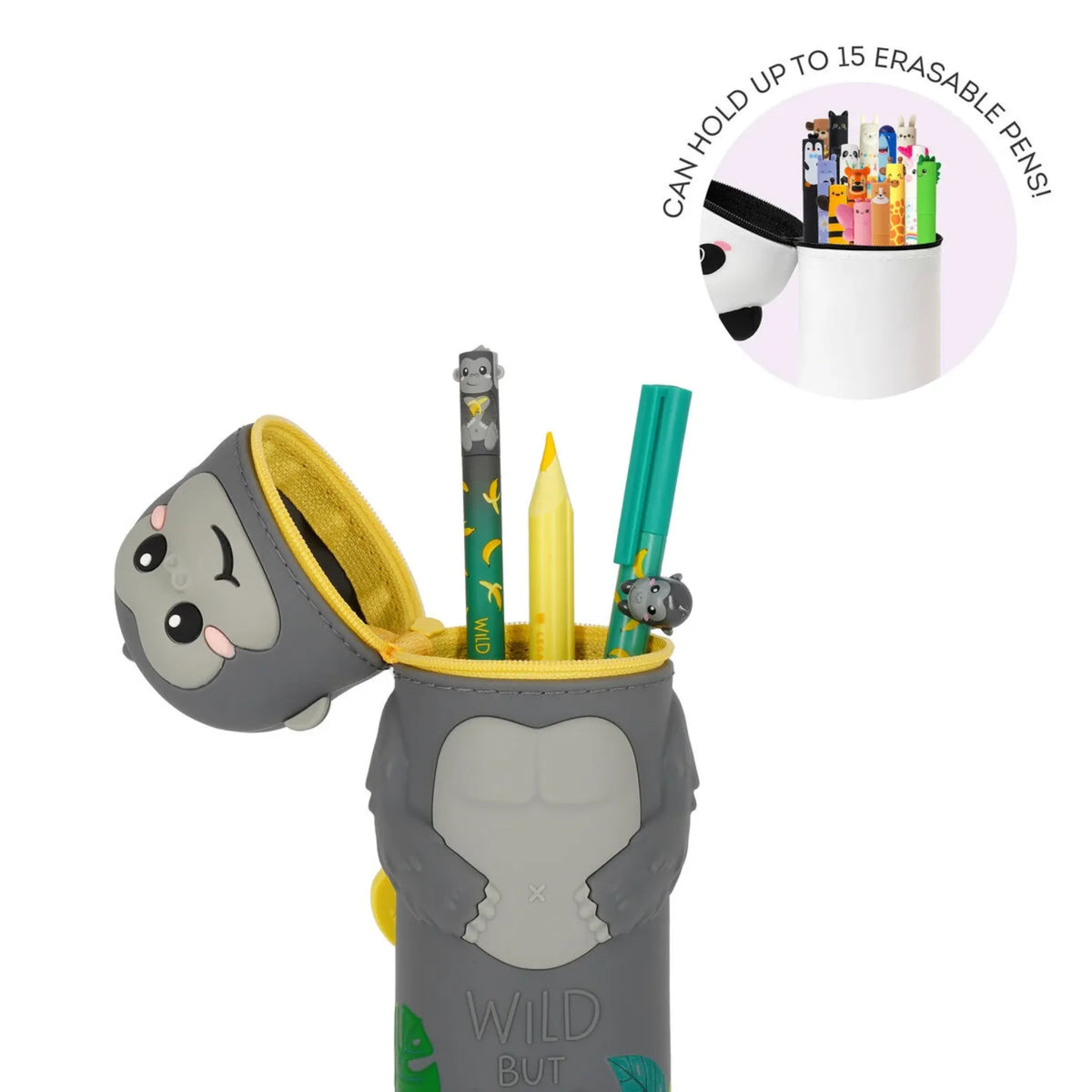 Astuccio 2-in-1 Gorilla Legami Kawaii in Silicone – Wild but Kind