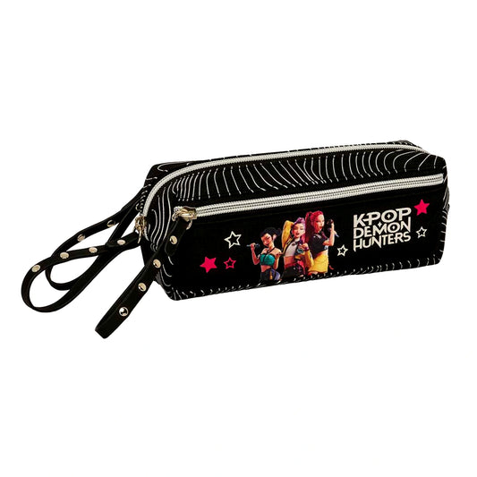 Astuccio Triplo K-Pop Demon Hunters Energy Huntrix con Elastico Aggancio Quaderno 3 Scomparti Safta