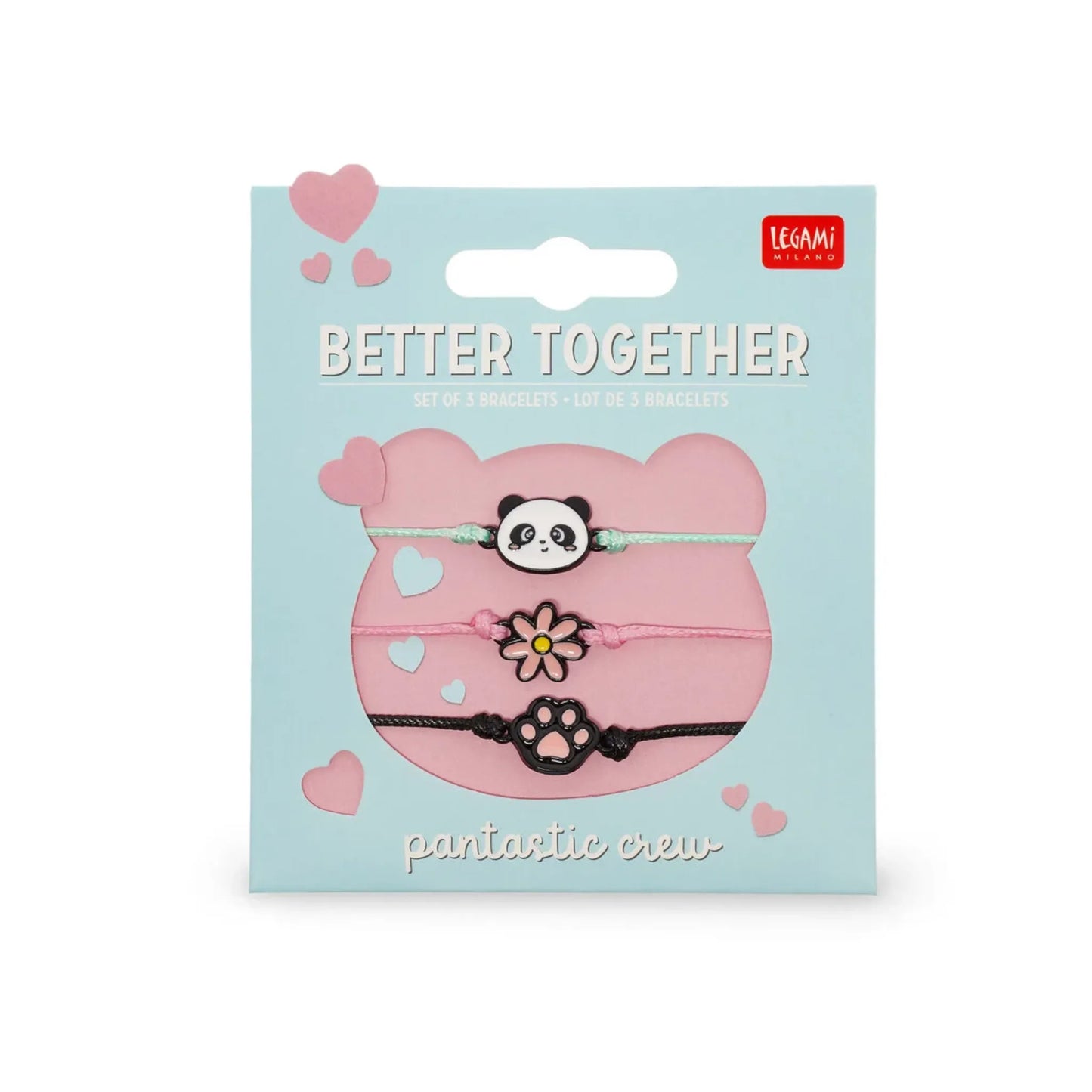 Braccialetti Legami Panda Set 3 Bracciali Better Together Regolabili Amicizia