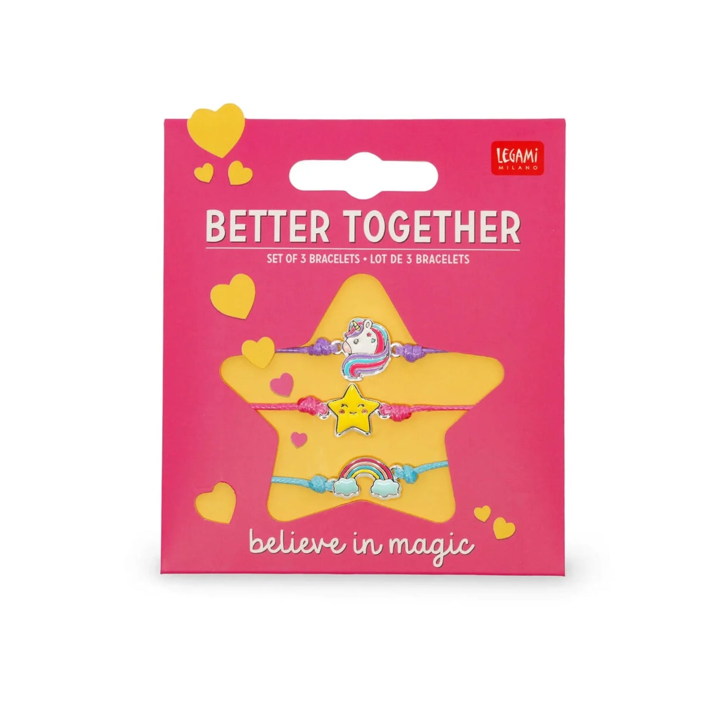 Braccialetti Legami Unicorn Set 3 Bracciali Better Together Regolabili Amicizia