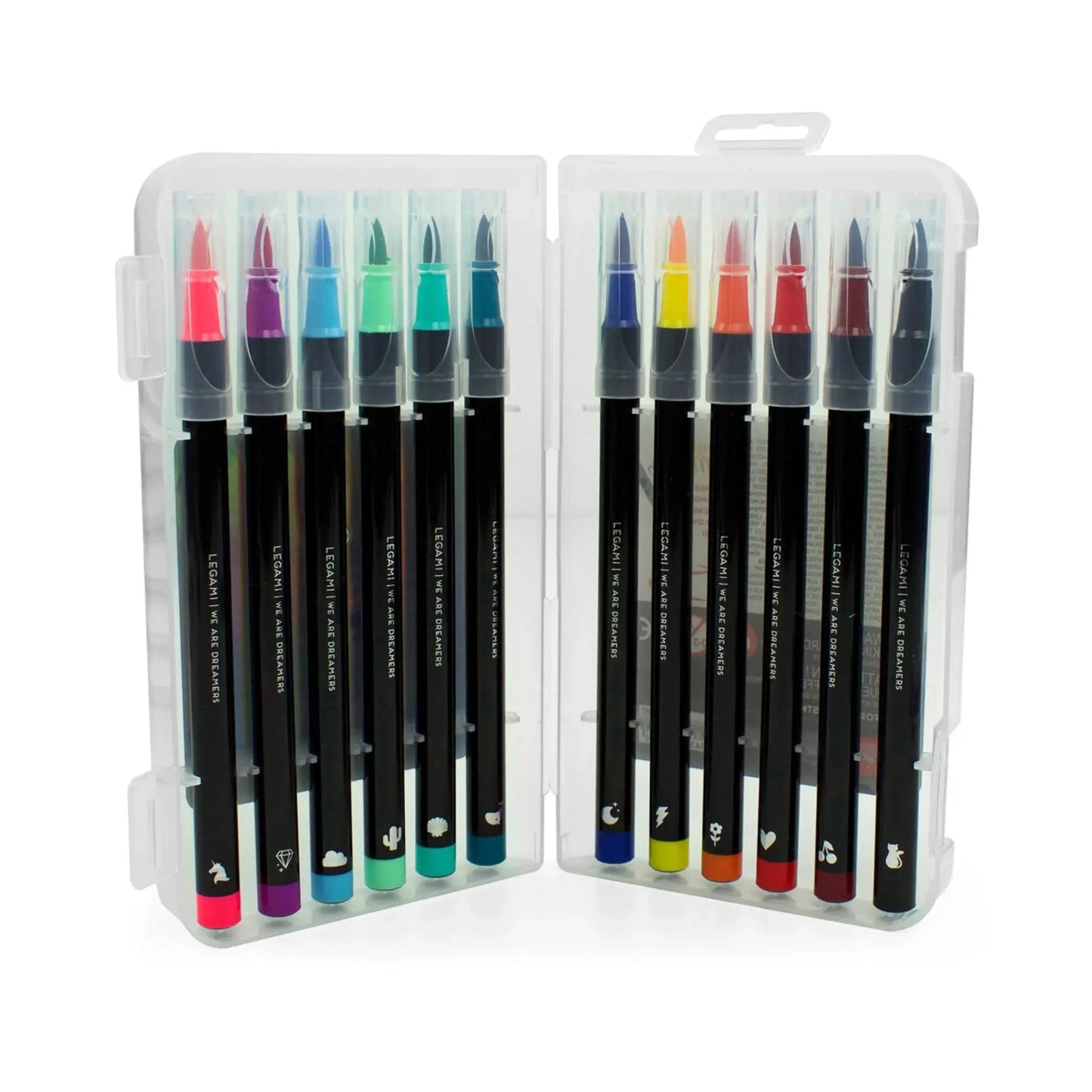 Set 12 Brush Markers Legami Bright | Pennarelli Punta Pennello Lettering e Acquarello