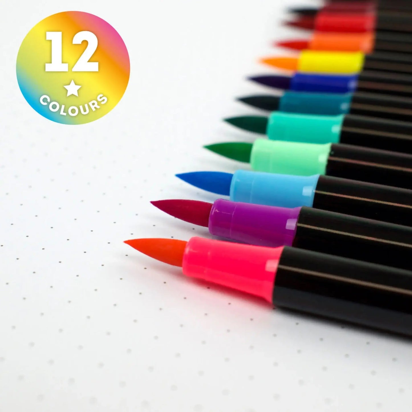 Set 12 Brush Markers Legami Bright | Pennarelli Punta Pennello Lettering e Acquarello